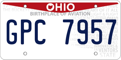 OH license plate GPC7957
