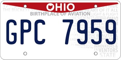 OH license plate GPC7959