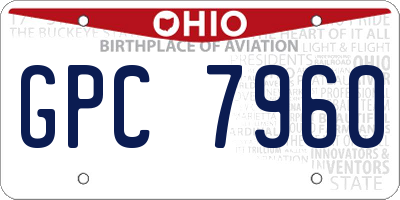 OH license plate GPC7960