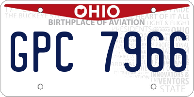 OH license plate GPC7966