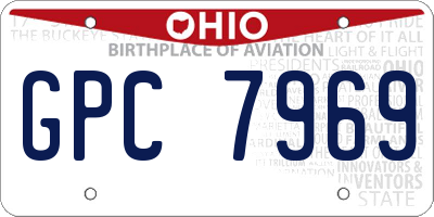 OH license plate GPC7969