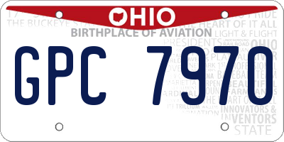 OH license plate GPC7970