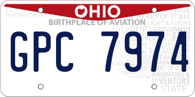 OH license plate GPC7974