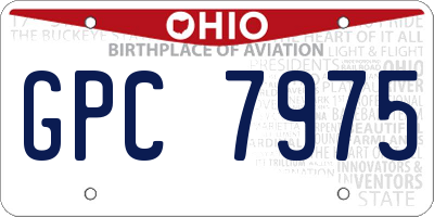 OH license plate GPC7975