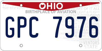OH license plate GPC7976