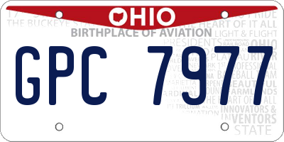 OH license plate GPC7977