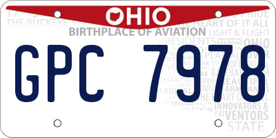 OH license plate GPC7978