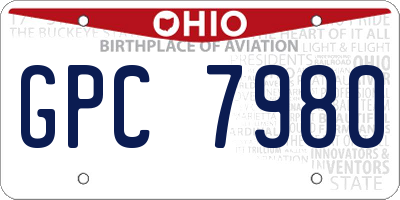 OH license plate GPC7980