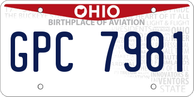 OH license plate GPC7981