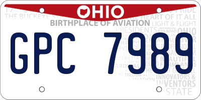 OH license plate GPC7989