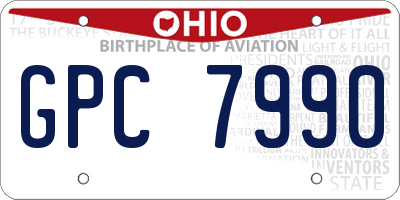 OH license plate GPC7990