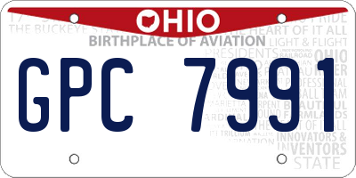 OH license plate GPC7991