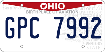 OH license plate GPC7992