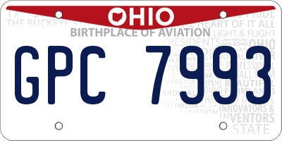 OH license plate GPC7993
