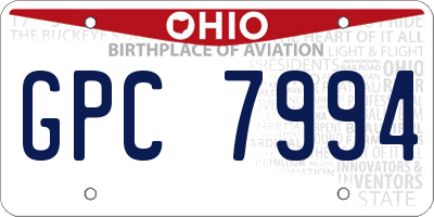 OH license plate GPC7994