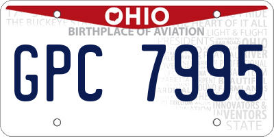 OH license plate GPC7995