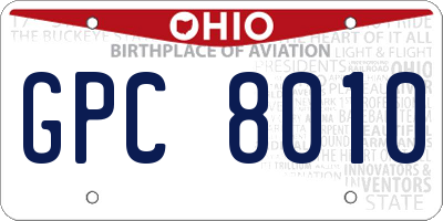 OH license plate GPC8010