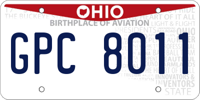 OH license plate GPC8011