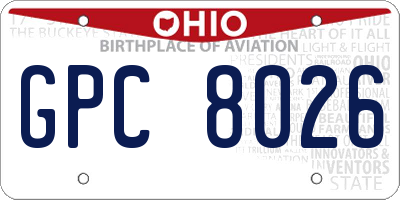 OH license plate GPC8026