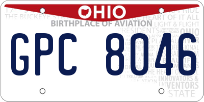 OH license plate GPC8046