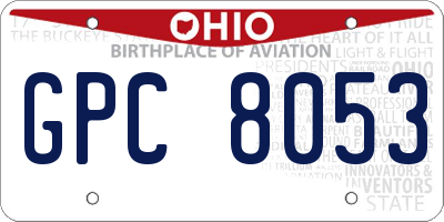 OH license plate GPC8053