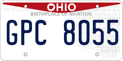 OH license plate GPC8055