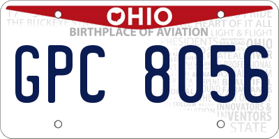 OH license plate GPC8056