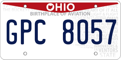 OH license plate GPC8057