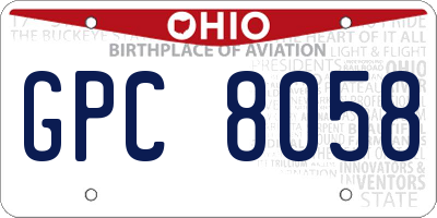 OH license plate GPC8058