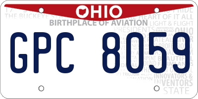 OH license plate GPC8059