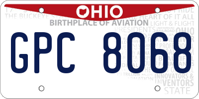 OH license plate GPC8068