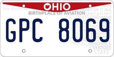 OH license plate GPC8069
