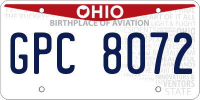 OH license plate GPC8072