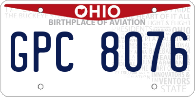 OH license plate GPC8076
