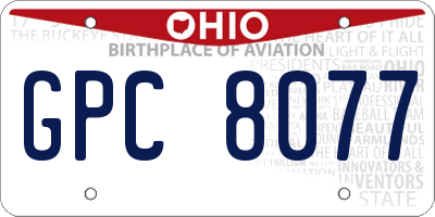 OH license plate GPC8077