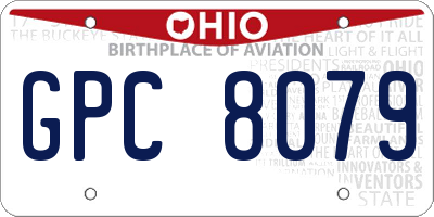 OH license plate GPC8079