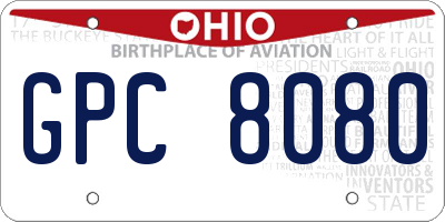 OH license plate GPC8080