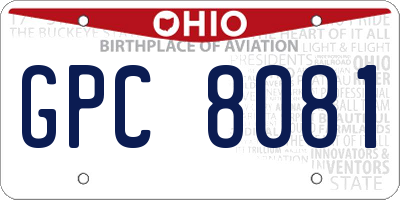OH license plate GPC8081
