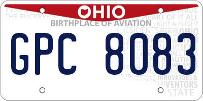 OH license plate GPC8083