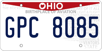 OH license plate GPC8085