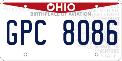 OH license plate GPC8086