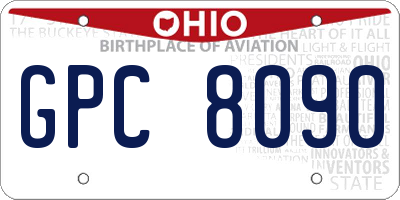 OH license plate GPC8090