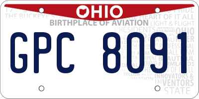 OH license plate GPC8091