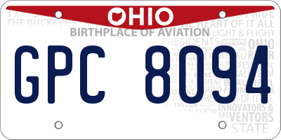 OH license plate GPC8094