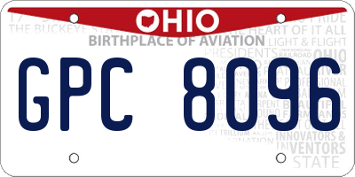 OH license plate GPC8096