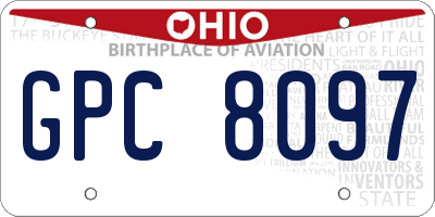 OH license plate GPC8097