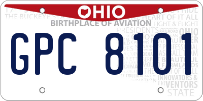 OH license plate GPC8101