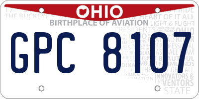 OH license plate GPC8107