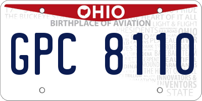 OH license plate GPC8110