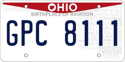 OH license plate GPC8111